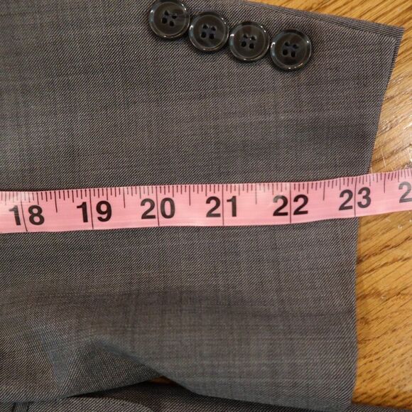 PETER MILLAR 100% wool blazer sports coat grey 2 button preppy office 46 s form - Picture 11 of 11